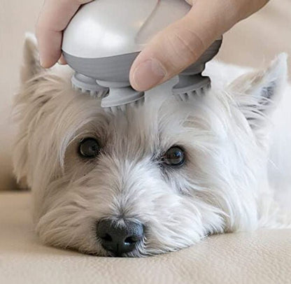 Smart Electric Scalp Massager, Handheld Electric Pet Massager Massage Tool with 4 Massage Heads, Multi Speeds, Electric Pet Massager Head and Back Scratcher for Tight Muscles and Stiffness Vibration Machine For Hair Growth, Blood Circulation