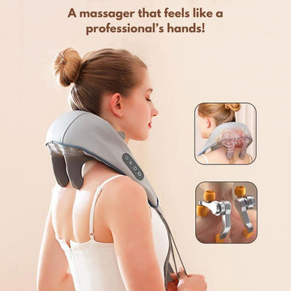 Neck & Shoulder Massagers with Heat, Electric Rechargeable Deep Tissue Kneading Massage Machine, Shiatsu Neck and Back Massager Massage
