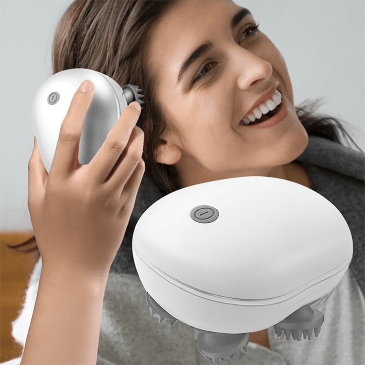 Smart Electric Scalp Massager, Handheld Electric Pet Massager Massage Tool with 4 Massage Heads, Multi Speeds, Electric Pet Massager Head and Back Scratcher for Tight Muscles and Stiffness Vibration Machine For Hair Growth, Blood Circulation